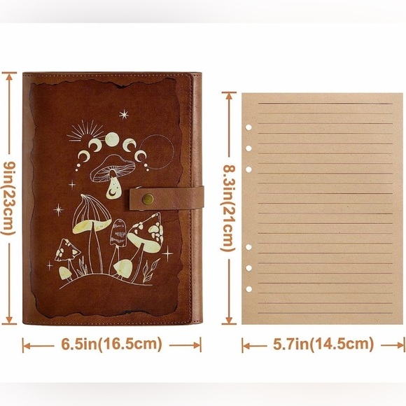 Mushroom PU Leather Journal, Brown, NWOT - Picture 2 of 14